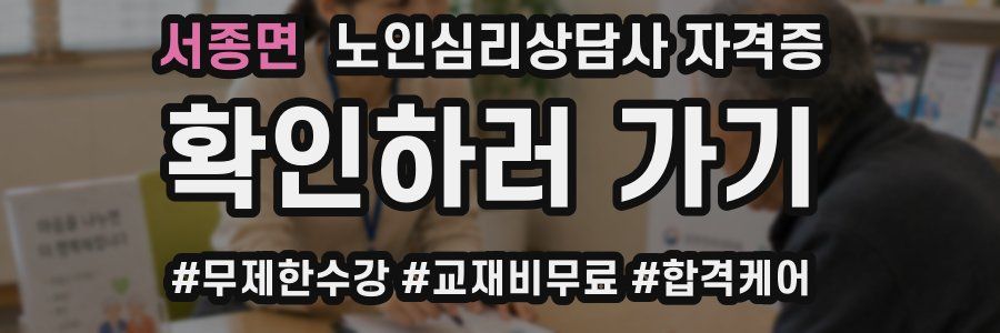 서종면 노인 심리 상담사 자격증