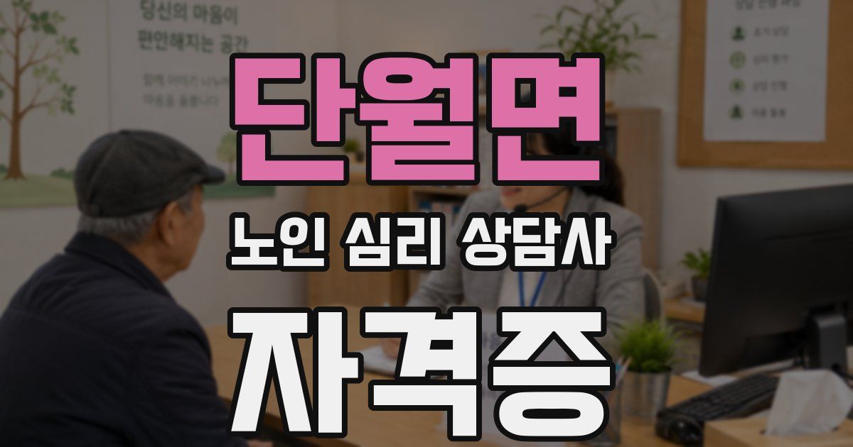 단월면 노인 심리 상담사 자격증