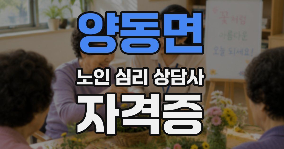양동면 노인 심리 상담사 자격증