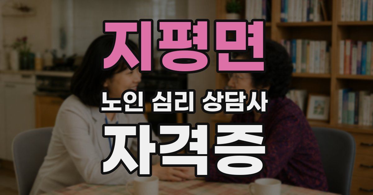 지평면 노인 심리 상담사 자격증