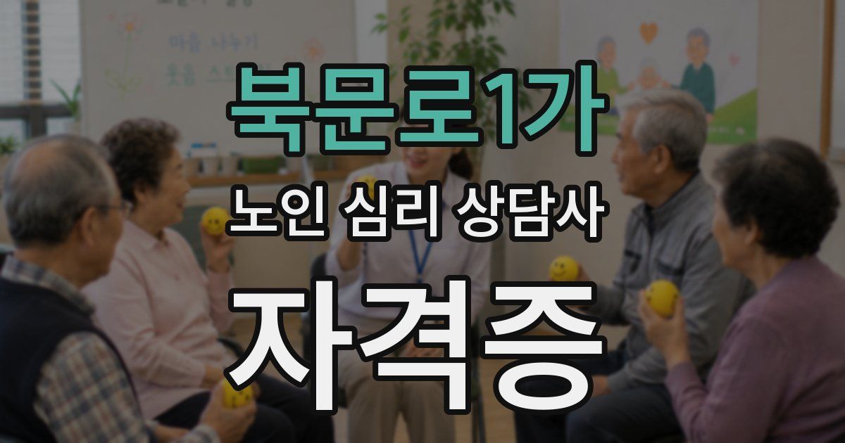 북문로1가 노인 심리 상담사 자격증
