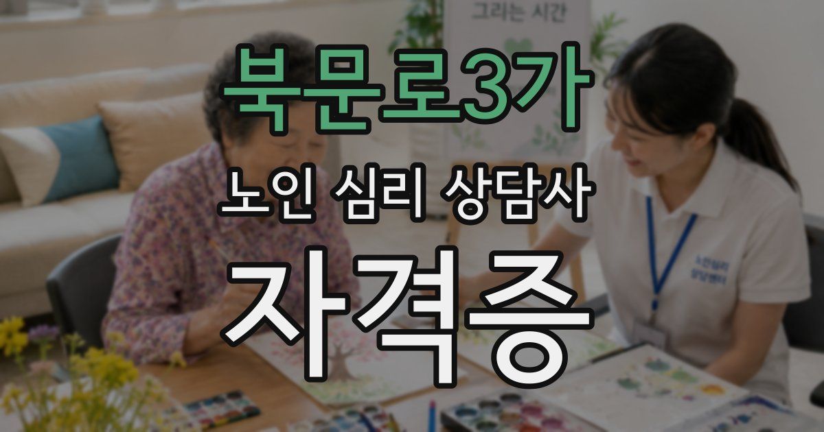 북문로3가 노인 심리 상담사 자격증