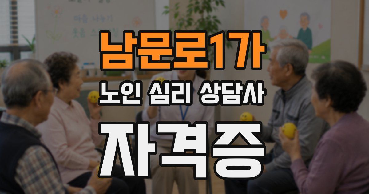 남문로1가 노인 심리 상담사 자격증