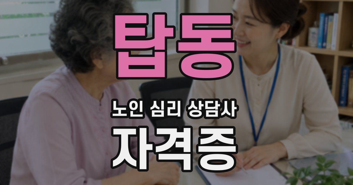 탑동 노인 심리 상담사 자격증