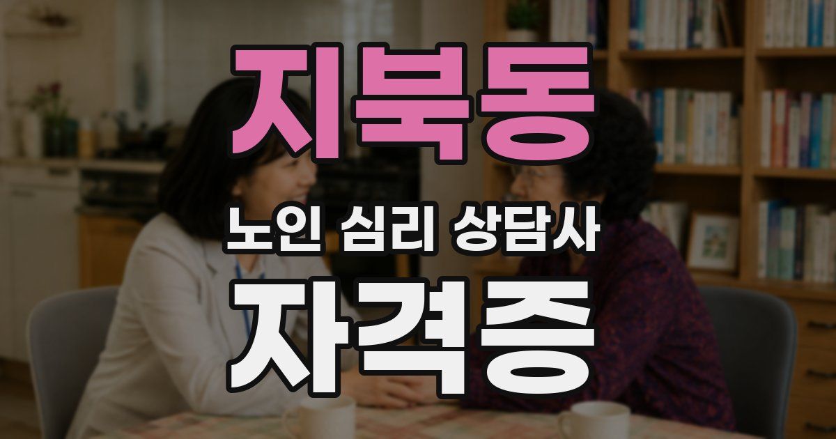 지북동 노인 심리 상담사 자격증