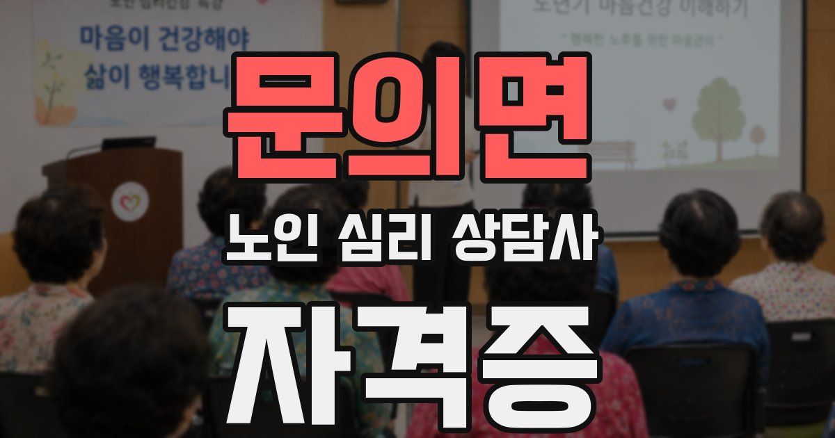 문의면 노인 심리 상담사 자격증