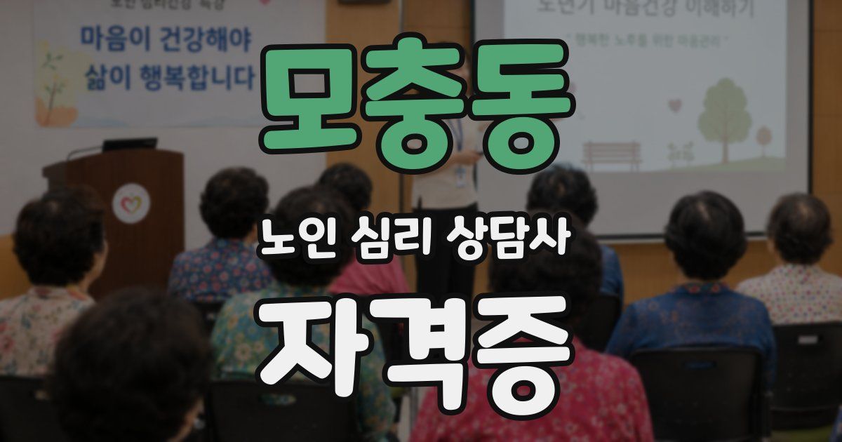 모충동 노인 심리 상담사 자격증