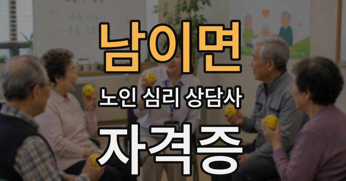 남이면 노인 심리 상담사 자격증
