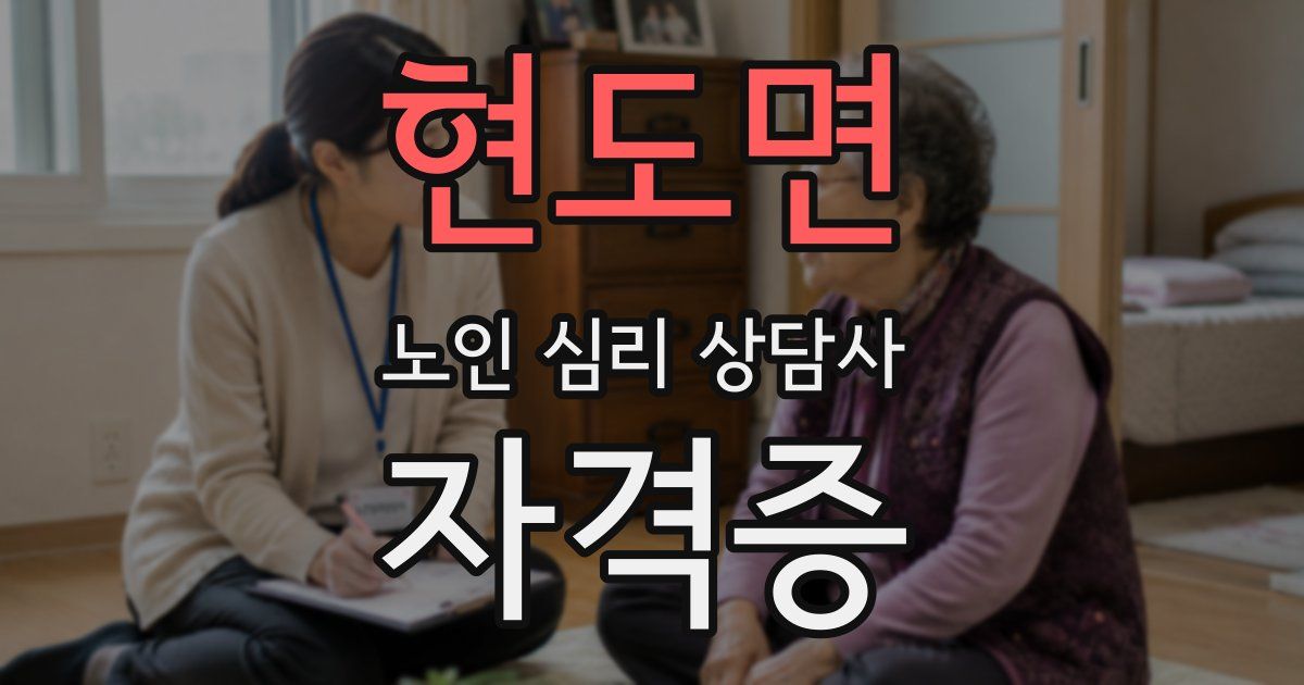 현도면 노인 심리 상담사 자격증