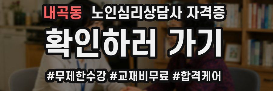 내곡동 노인 심리 상담사 자격증