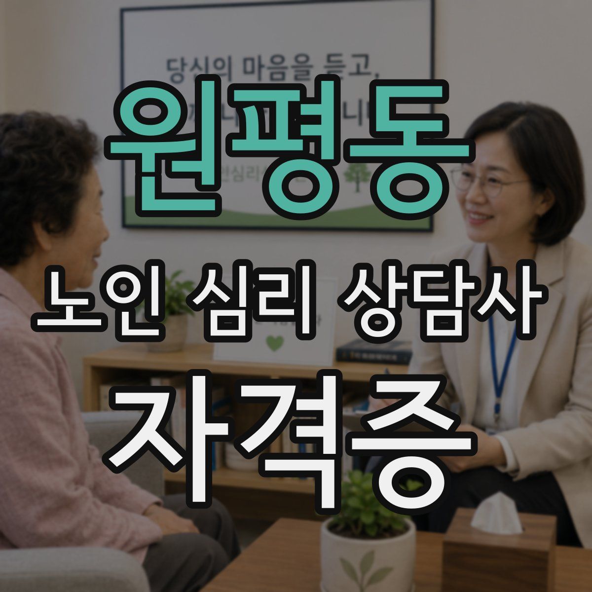 원평동 노인 심리 상담사 자격증