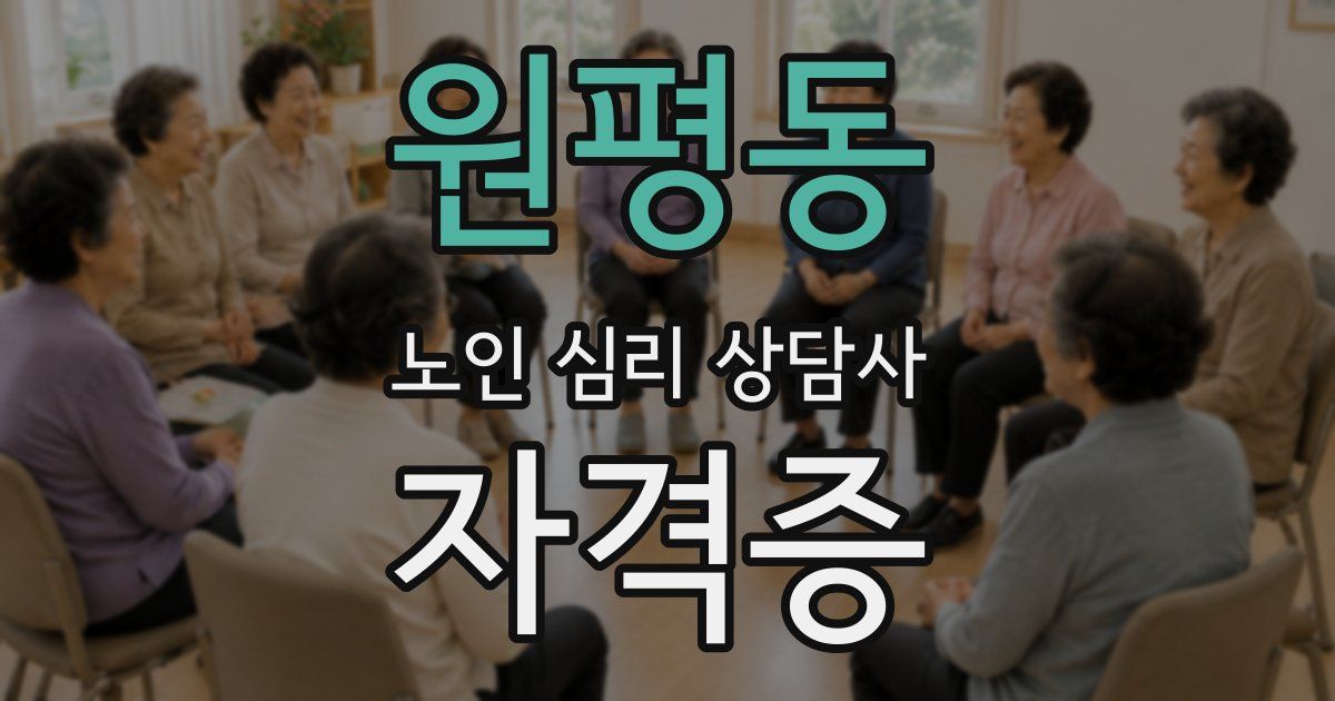 원평동 노인 심리 상담사 자격증