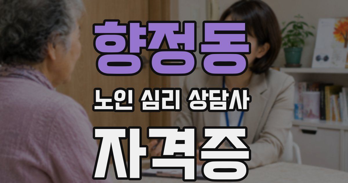 향정동 노인 심리 상담사 자격증