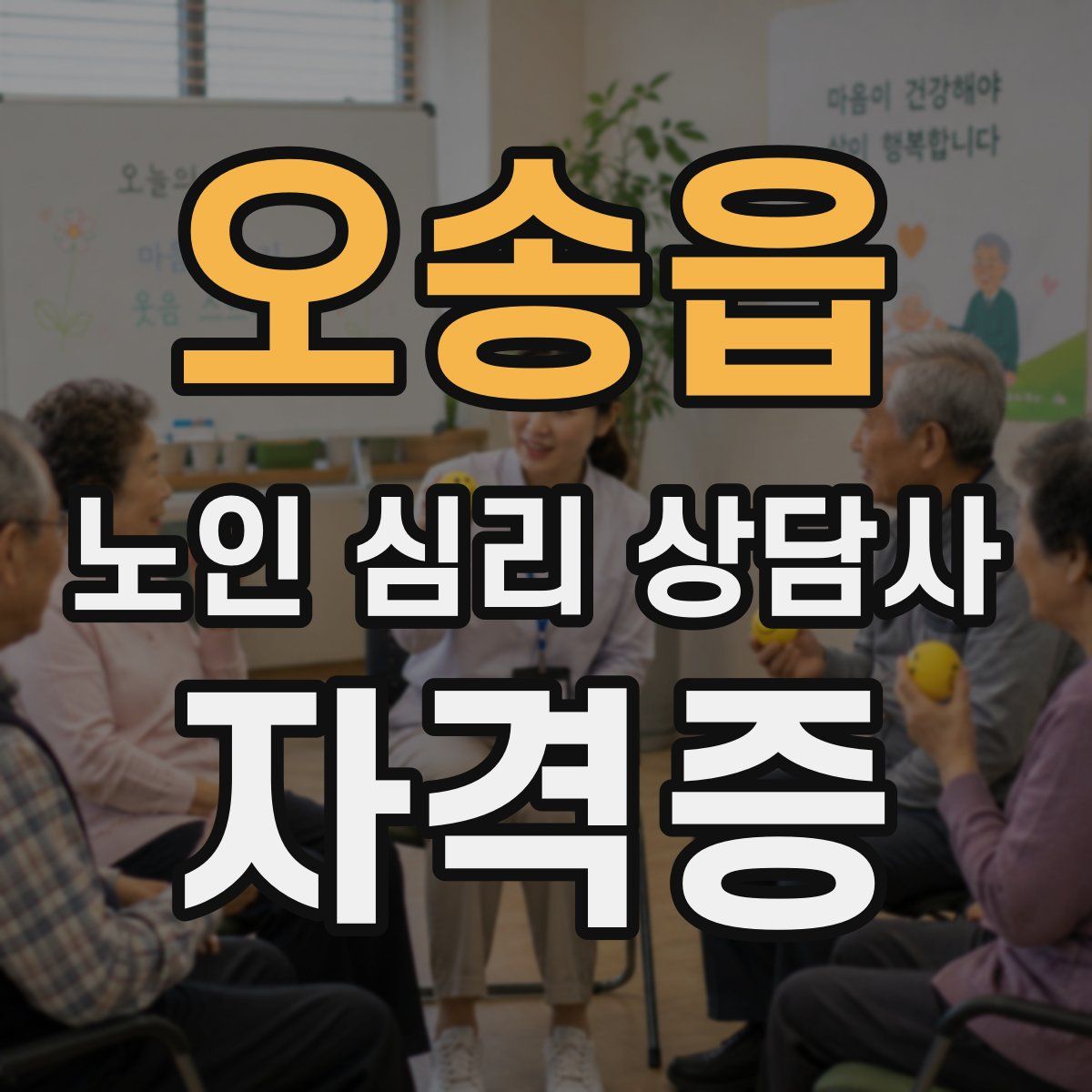 오송읍 노인 심리 상담사 자격증