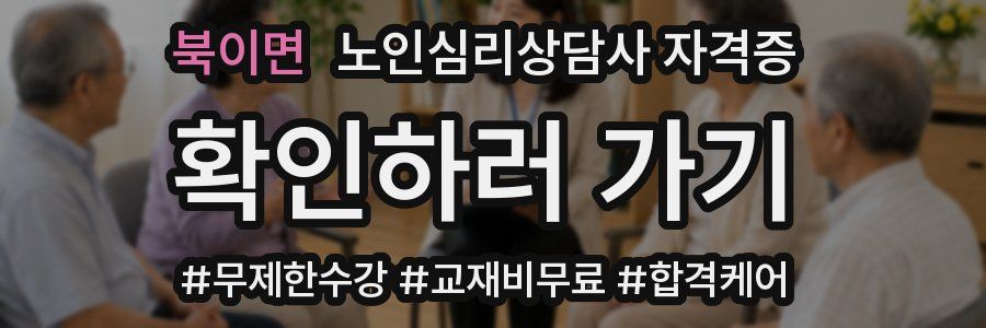 북이면 노인 심리 상담사 자격증