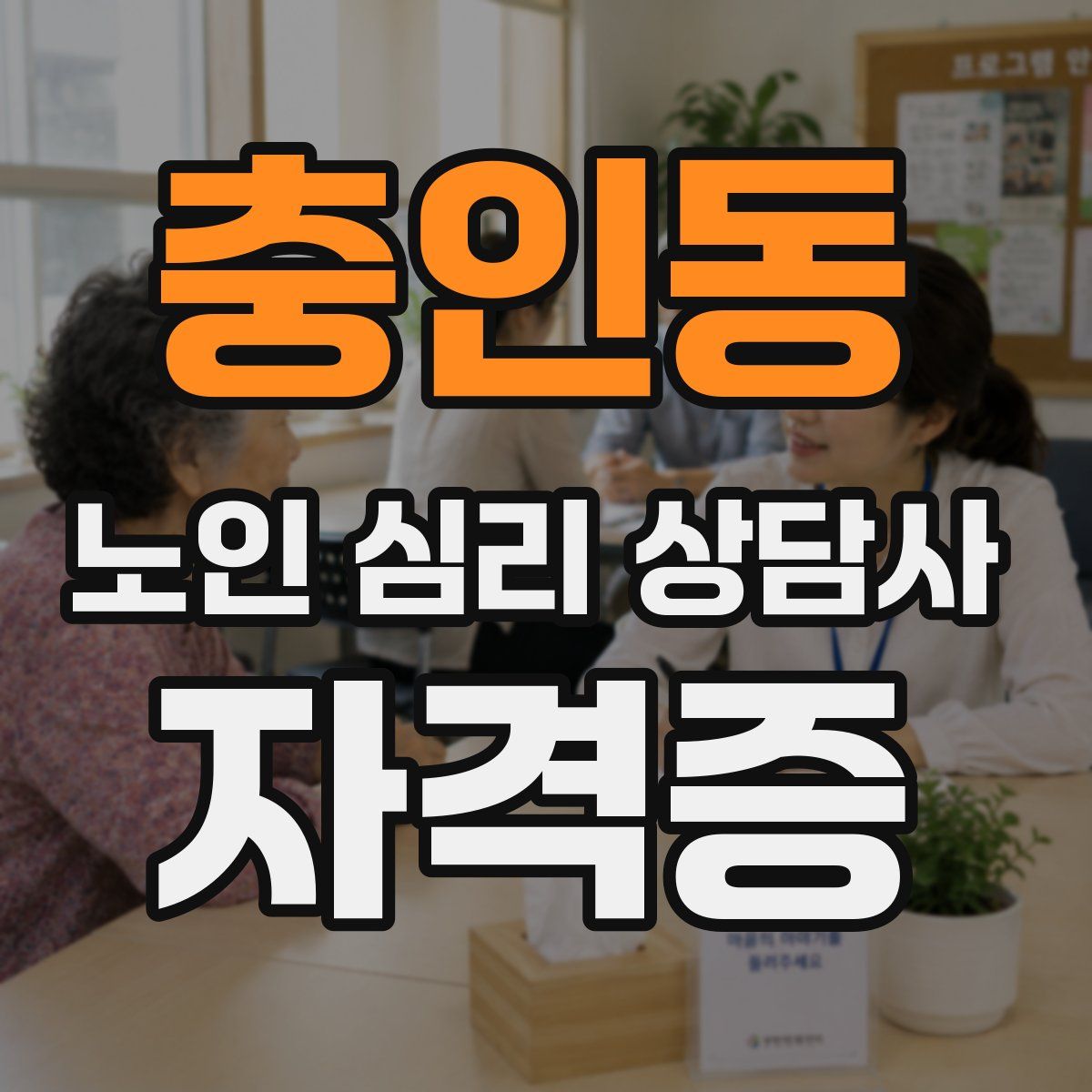 충인동 노인 심리 상담사 자격증