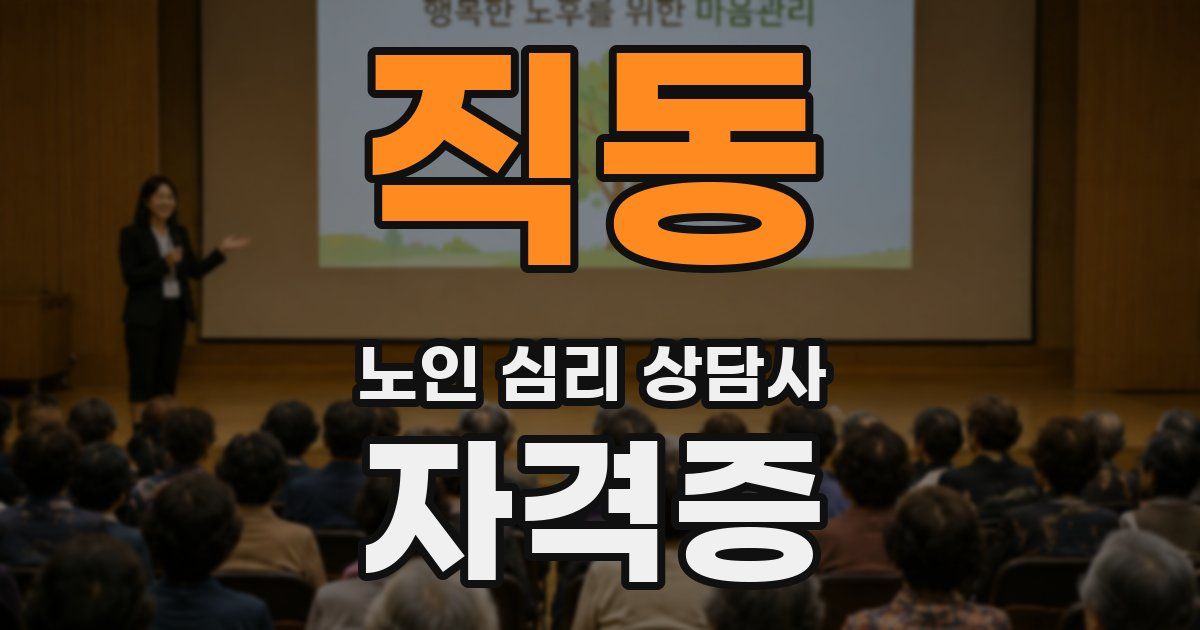 직동 노인 심리 상담사 자격증