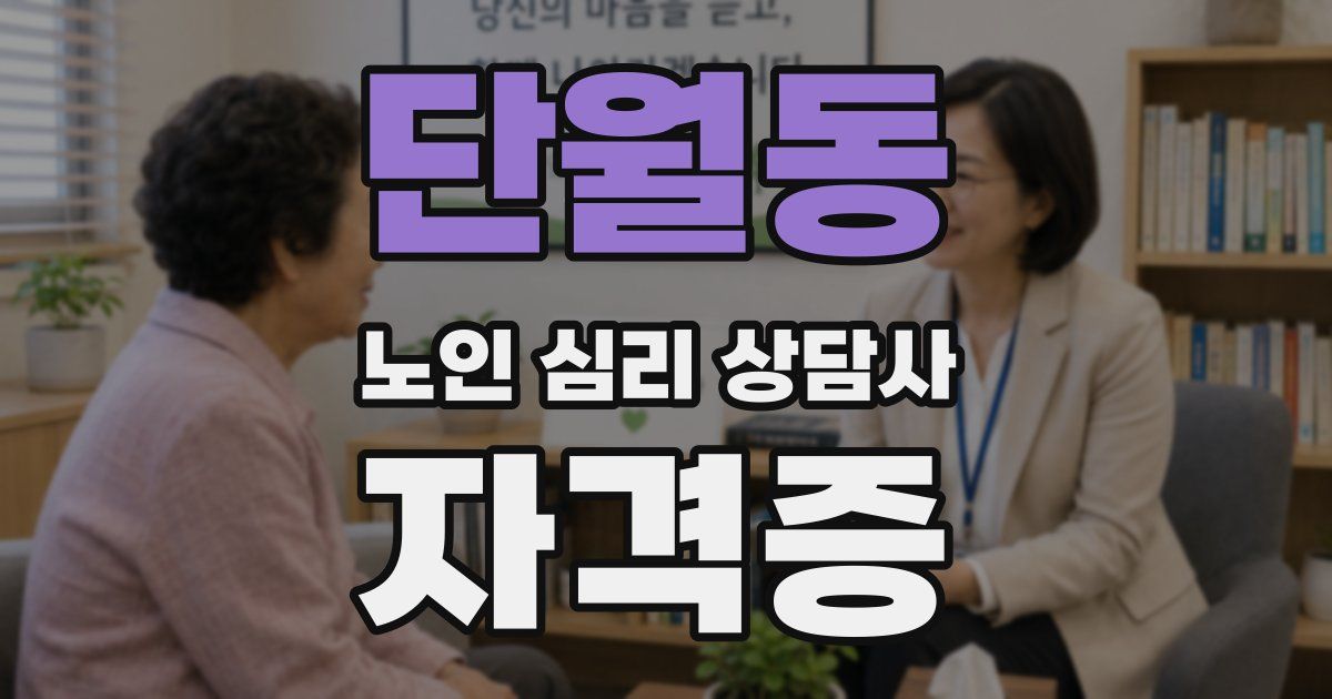 단월동 노인 심리 상담사 자격증