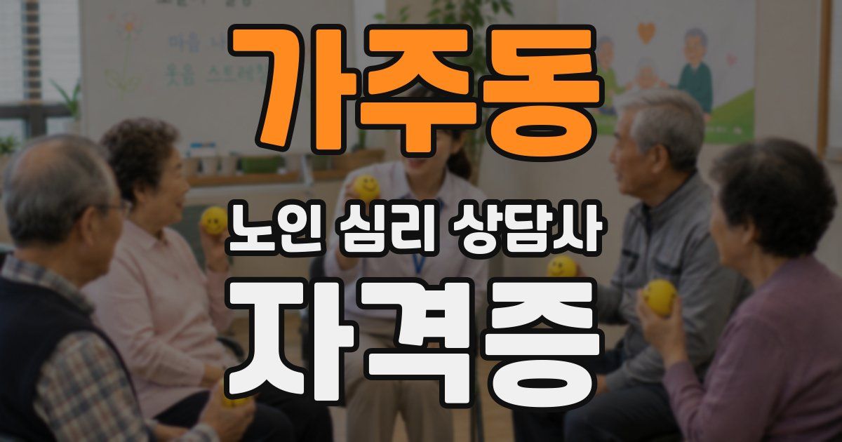 가주동 노인 심리 상담사 자격증