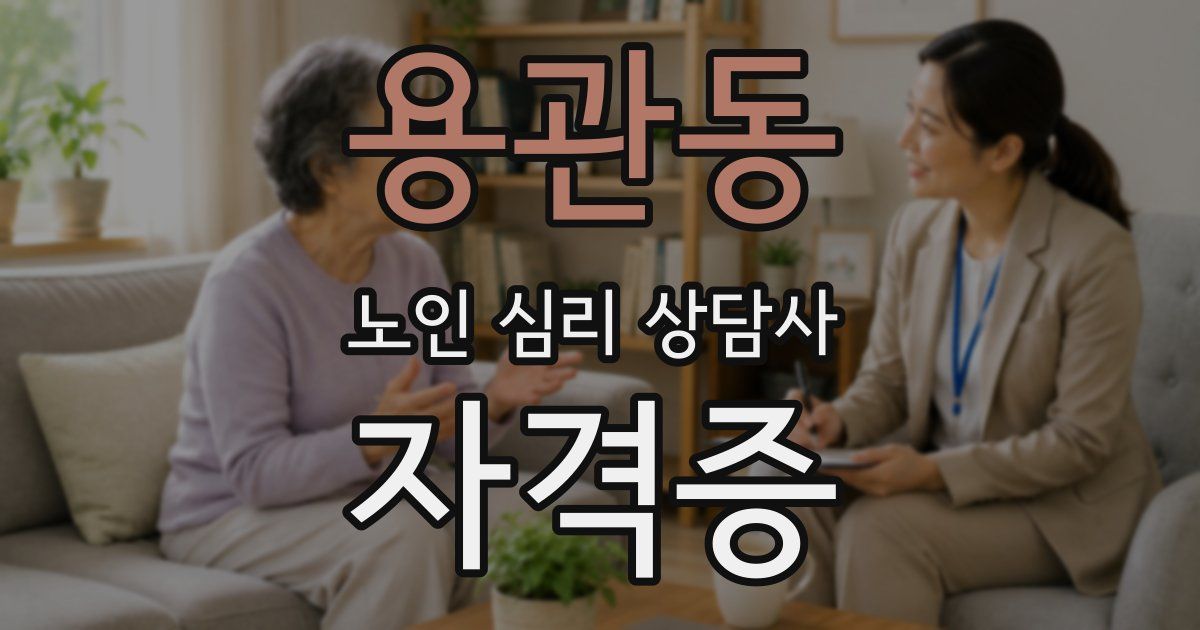 용관동 노인 심리 상담사 자격증