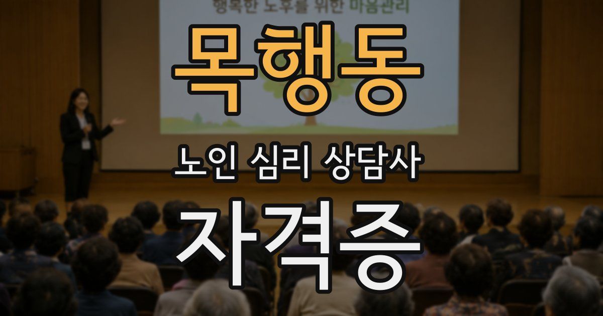 목행동 노인 심리 상담사 자격증