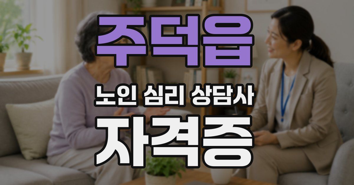 주덕읍 노인 심리 상담사 자격증