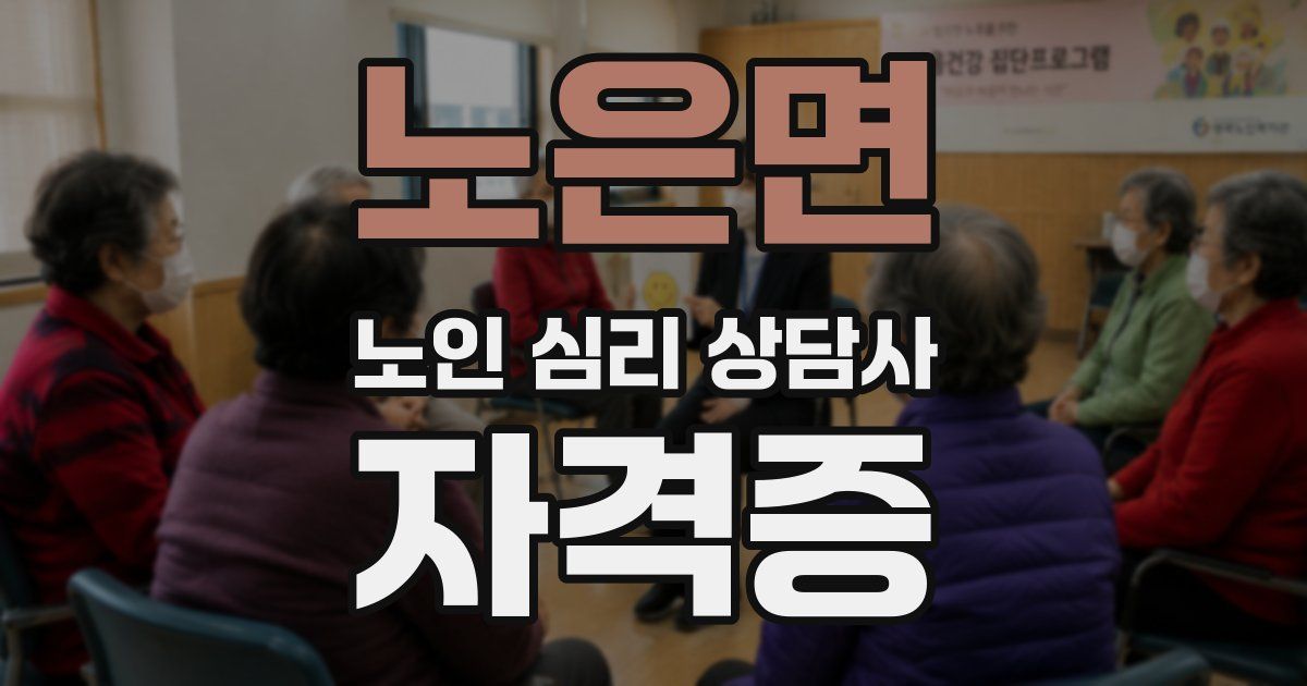 노은면 노인 심리 상담사 자격증