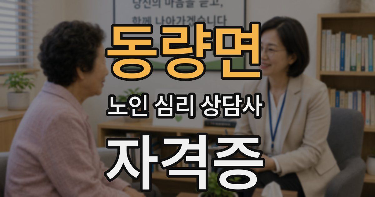 동량면 노인 심리 상담사 자격증