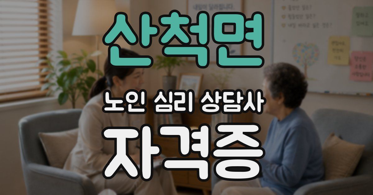 산척면 노인 심리 상담사 자격증
