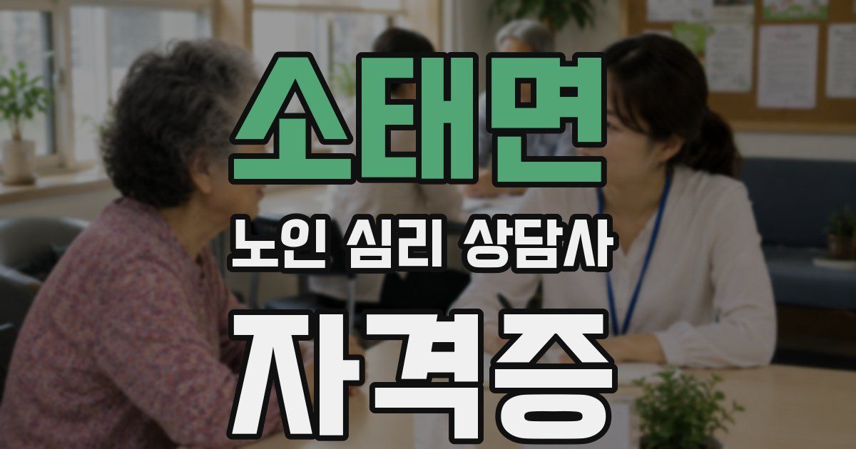 소태면 노인 심리 상담사 자격증