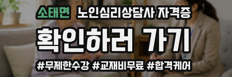 소태면 노인 심리 상담사 자격증