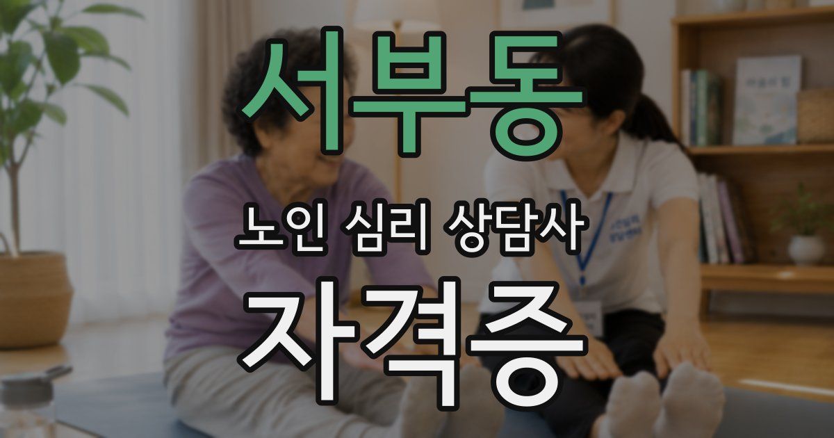 서부동 노인 심리 상담사 자격증
