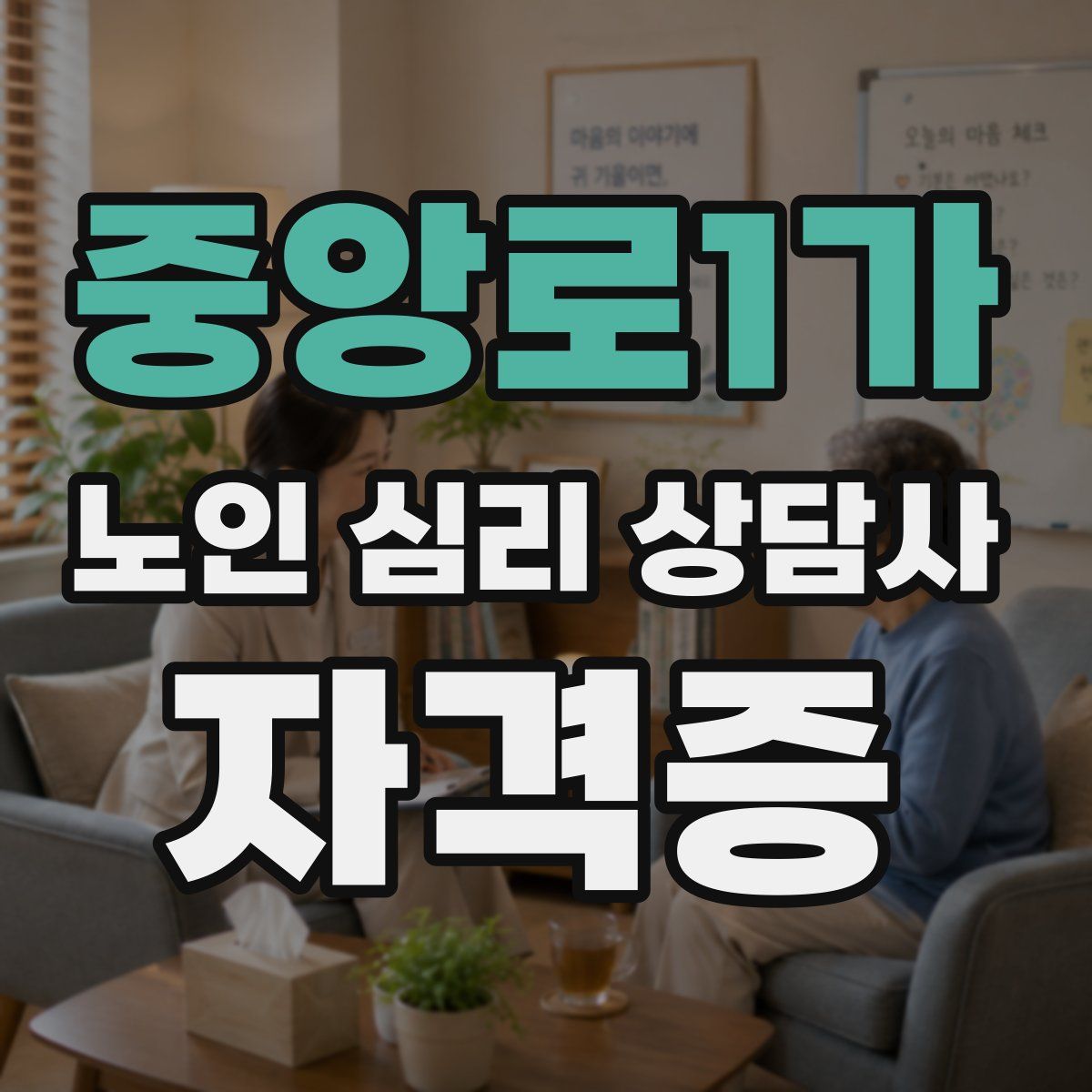 중앙로1가 노인 심리 상담사 자격증