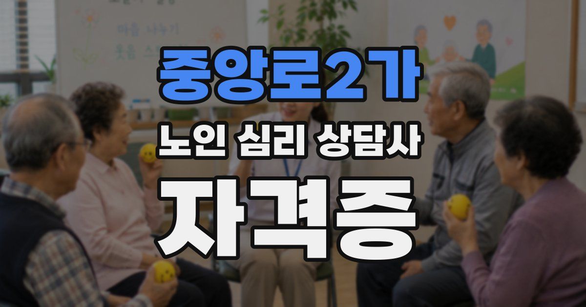 중앙로2가 노인 심리 상담사 자격증