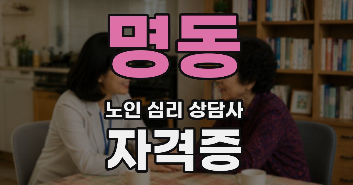 명동 노인 심리 상담사 자격증