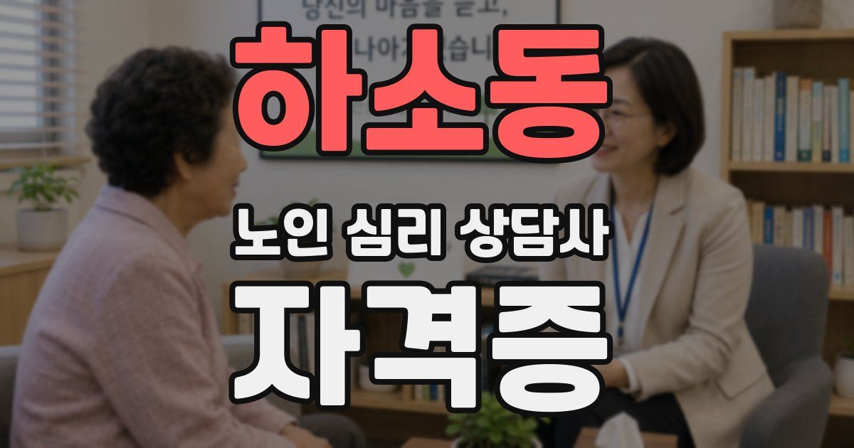 하소동 노인 심리 상담사 자격증