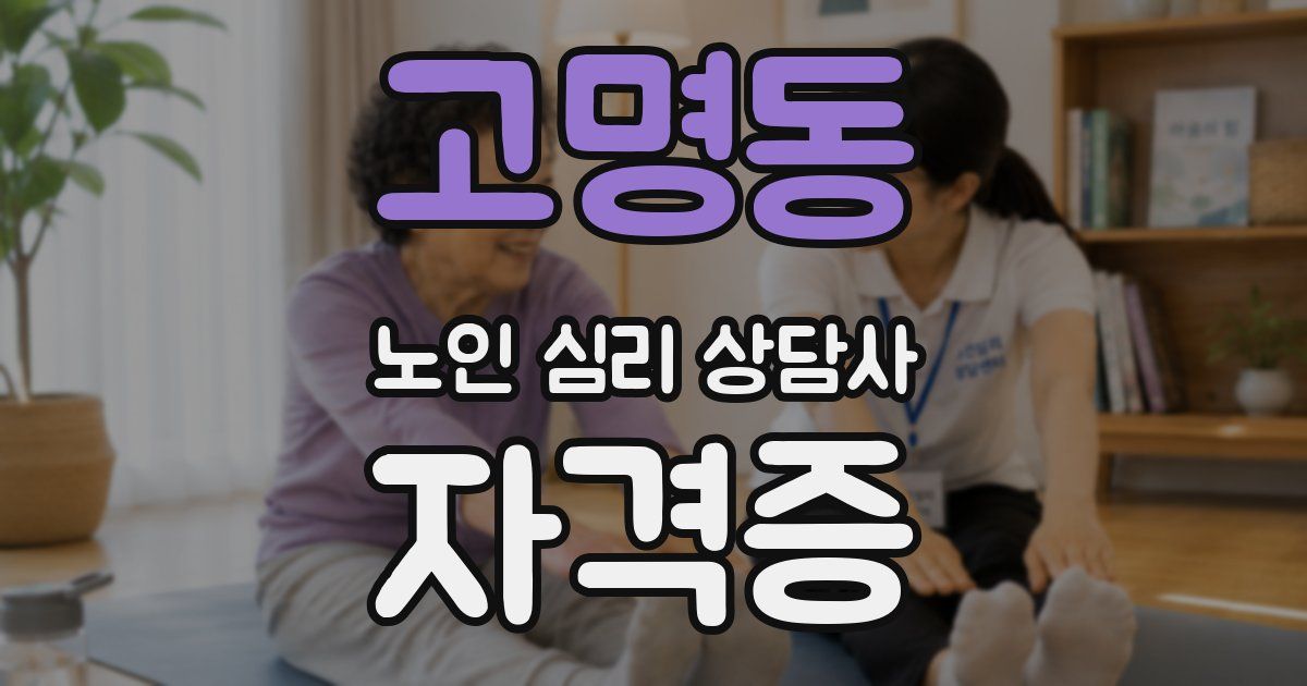고명동 노인 심리 상담사 자격증