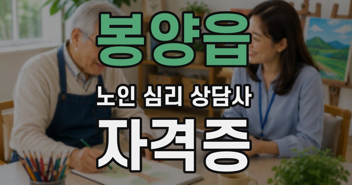 봉양읍 노인 심리 상담사 자격증