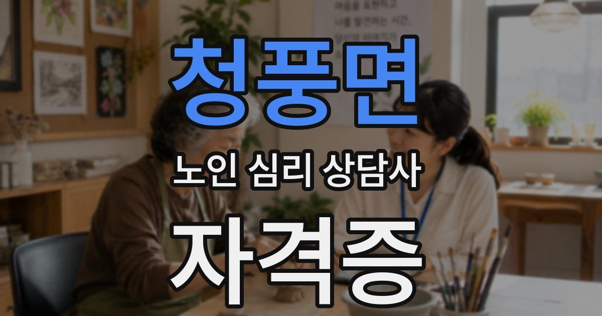 청풍면 노인 심리 상담사 자격증