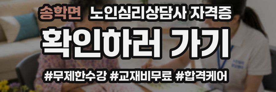 송학면 노인 심리 상담사 자격증