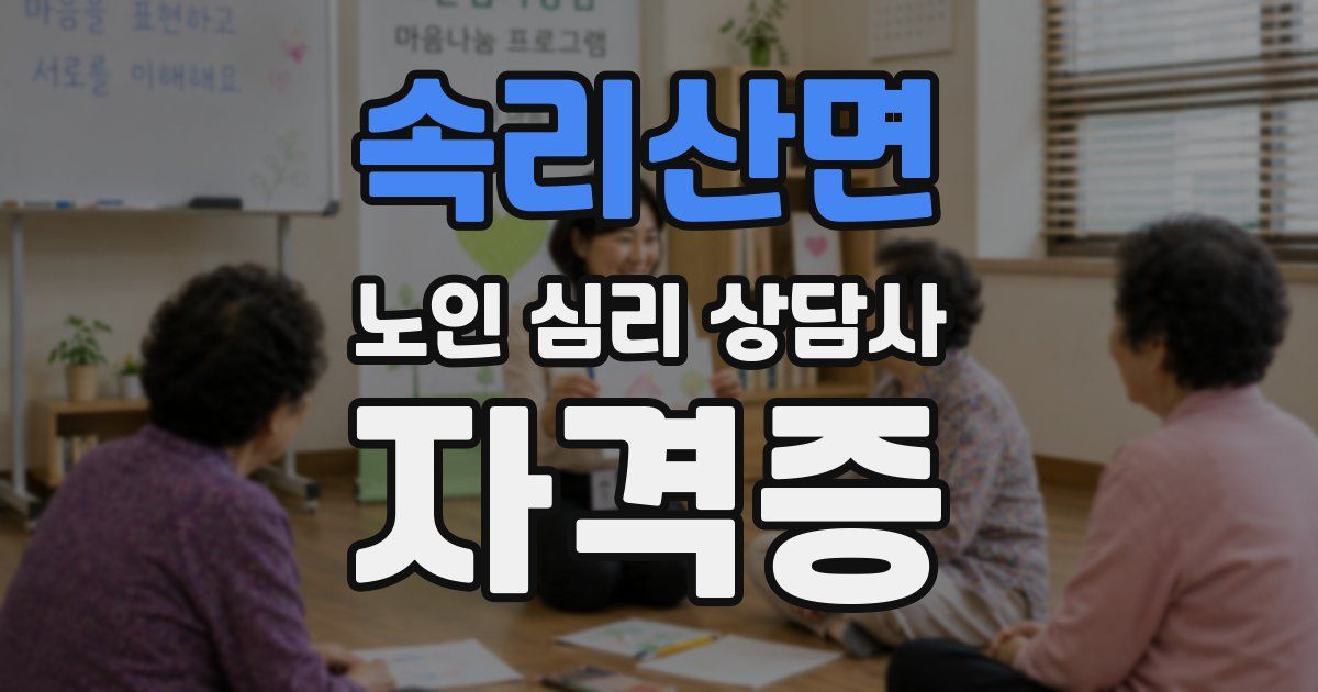 속리산면 노인 심리 상담사 자격증