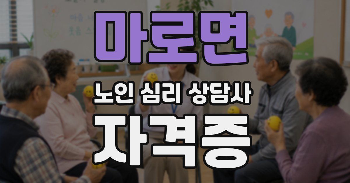 마로면 노인 심리 상담사 자격증