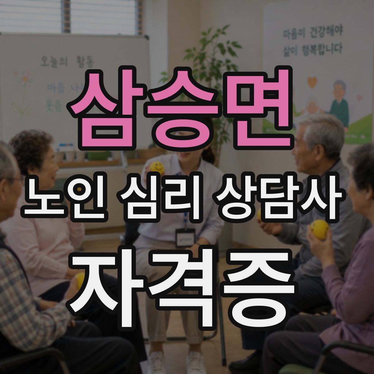 삼승면 노인 심리 상담사 자격증