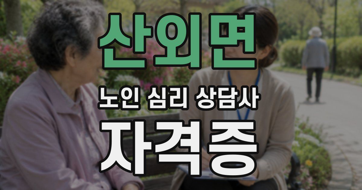 산외면 노인 심리 상담사 자격증