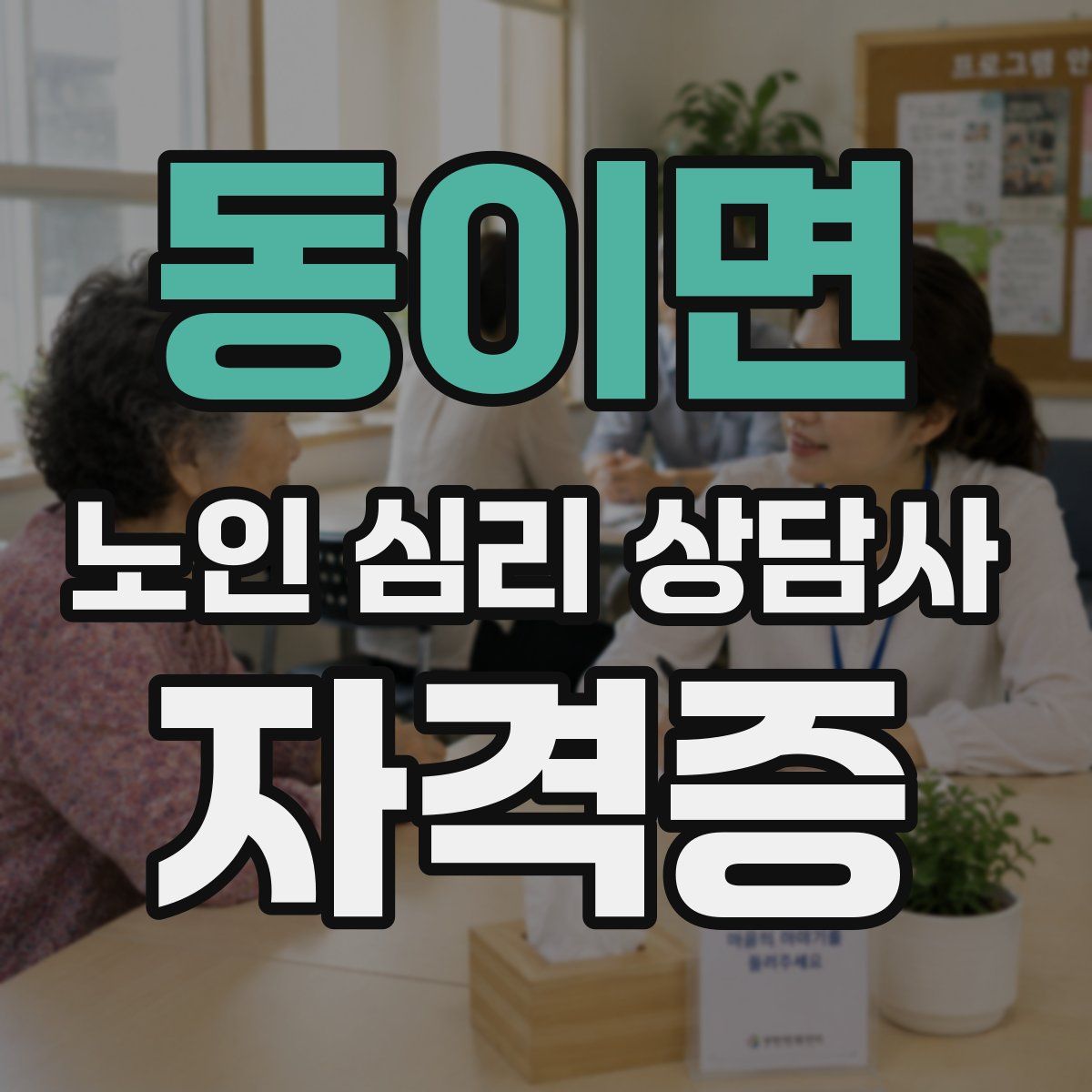 동이면 노인 심리 상담사 자격증