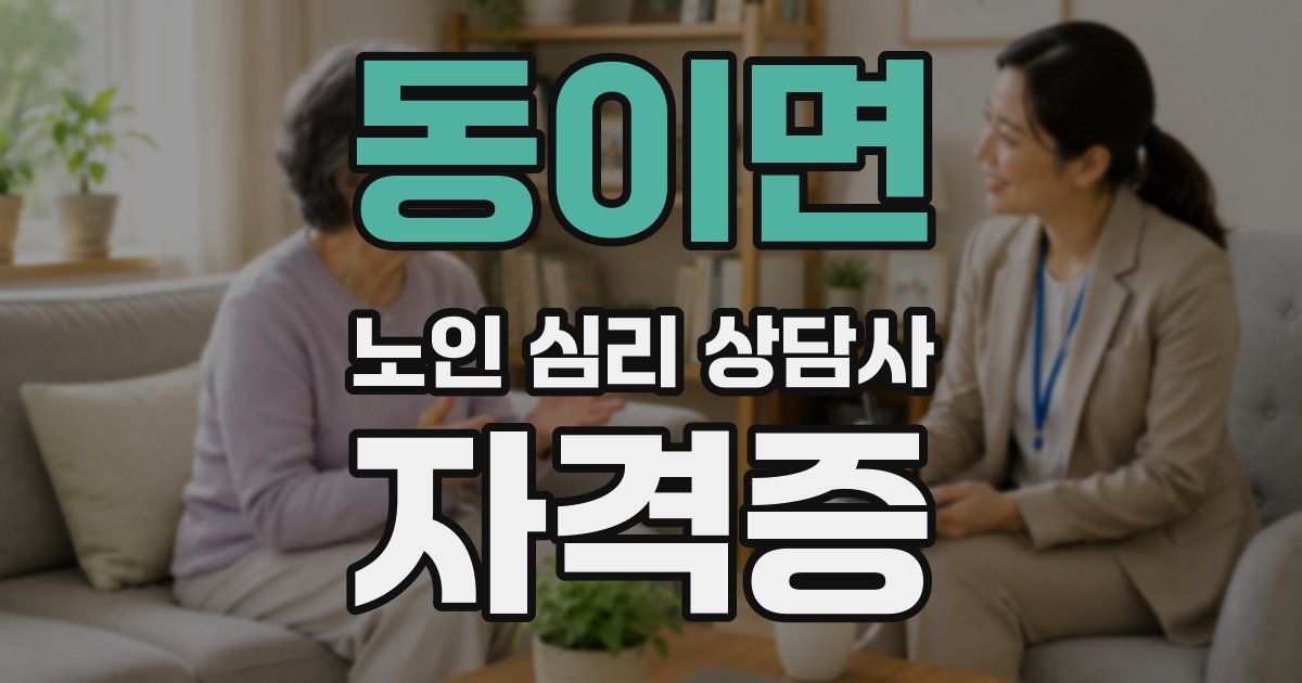 동이면 노인 심리 상담사 자격증