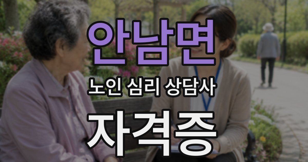 안남면 노인 심리 상담사 자격증