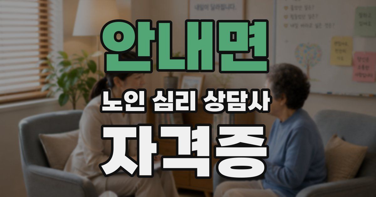 안내면 노인 심리 상담사 자격증
