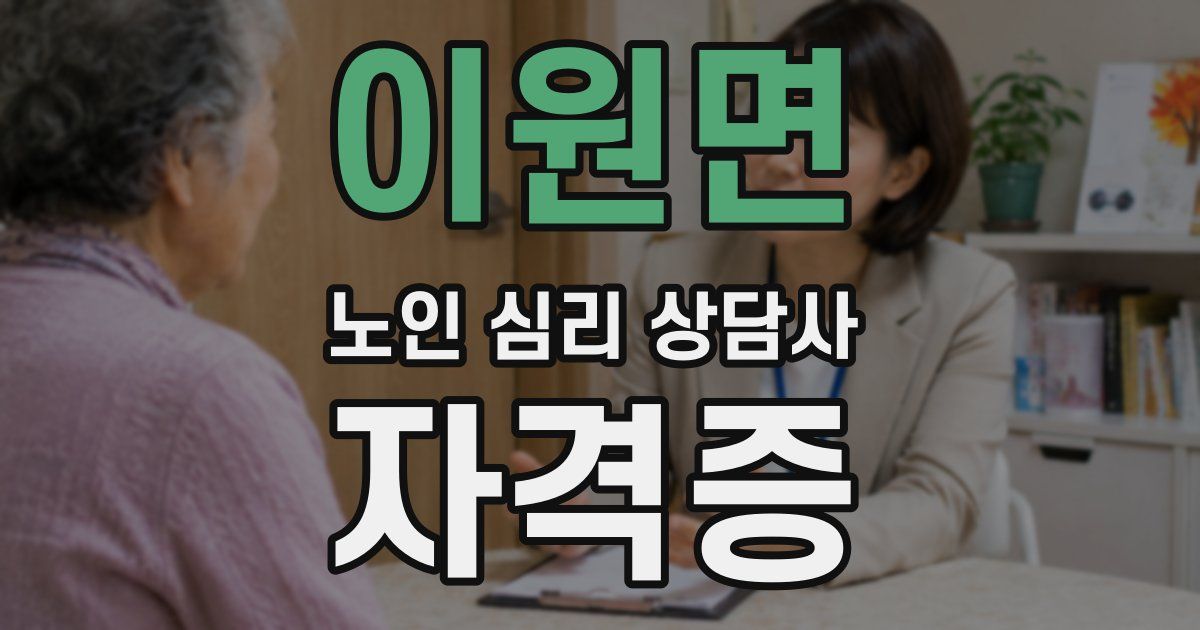 이원면 노인 심리 상담사 자격증