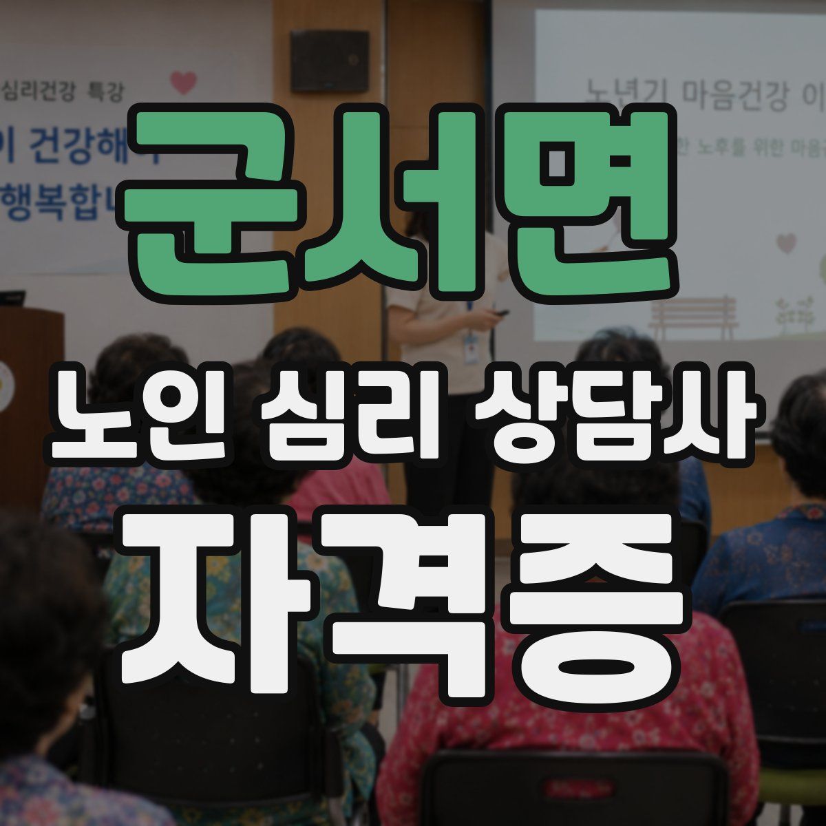 군서면 노인 심리 상담사 자격증